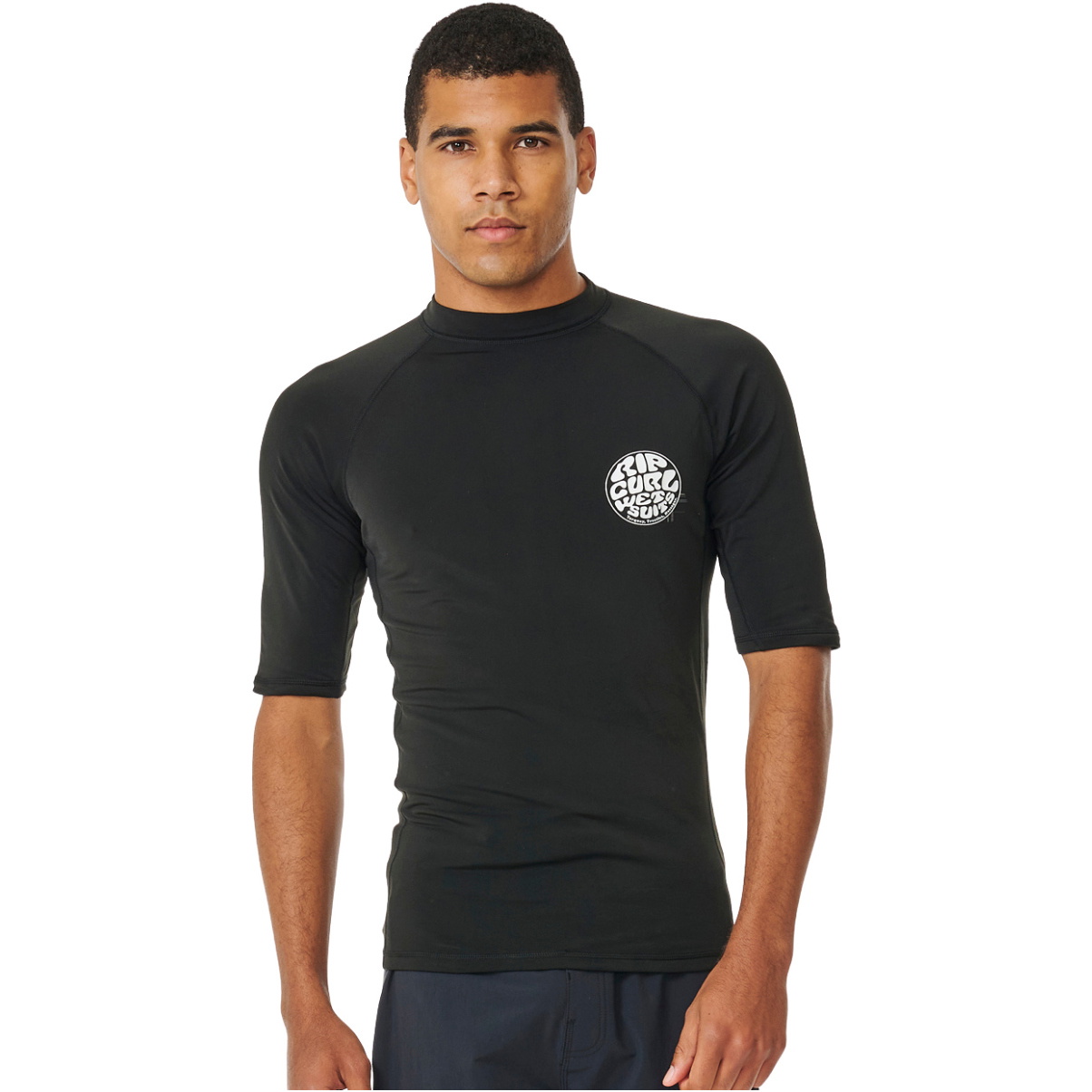 2025 Rip Curl Männer Icons UPF Brushed Short Sleeve Lycra Vest 154MRV - Black